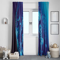 Purple Paradise Polynesia Jellyfish Window Curtain Plumeria Polynesian Tattoo Glowing Vibes
