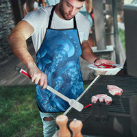 Blue Gradient Polynesia Jellyfish Apron Plumeria Polynesian Tattoo Glowing Vibes