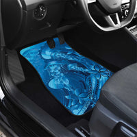 Blue Gradient Polynesia Jellyfish Car Mats Plumeria Polynesian Tattoo Glowing Vibes