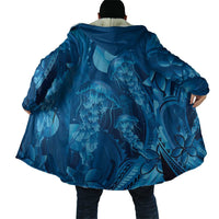 Blue Gradient Polynesia Jellyfish Cloak Plumeria Polynesian Tattoo Glowing Vibes