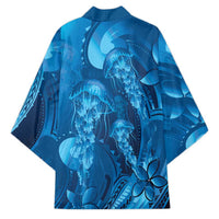 Blue Gradient Polynesia Jellyfish Kimono Plumeria Polynesian Tattoo Glowing Vibes