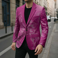 Pink Gradient Polynesia Jellyfish Blazer Plumeria Polynesian Tattoo Glowing Vibes