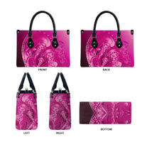 Pink Gradient Polynesia Jellyfish Leather Bag Plumeria Polynesian Tattoo Glowing Vibes
