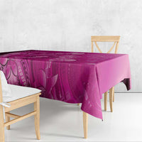Pink Gradient Polynesia Jellyfish Tablecloth Plumeria Polynesian Tattoo Glowing Vibes