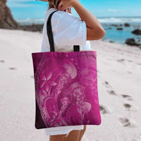 Pink Gradient Polynesia Jellyfish Tote Bag Plumeria Polynesian Tattoo Glowing Vibes