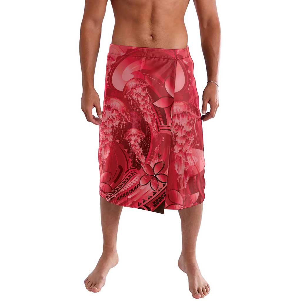 Red Gradient Polynesia Jellyfish Lavalava Plumeria Polynesian Tattoo Glowing Vibes