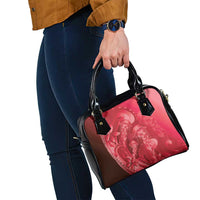 Red Gradient Polynesia Jellyfish Shoulder Handbag Plumeria Polynesian Tattoo Glowing Vibes