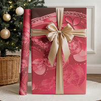 Red Gradient Polynesia Jellyfish Wrapping Paper Plumeria Polynesian Tattoo Glowing Vibes