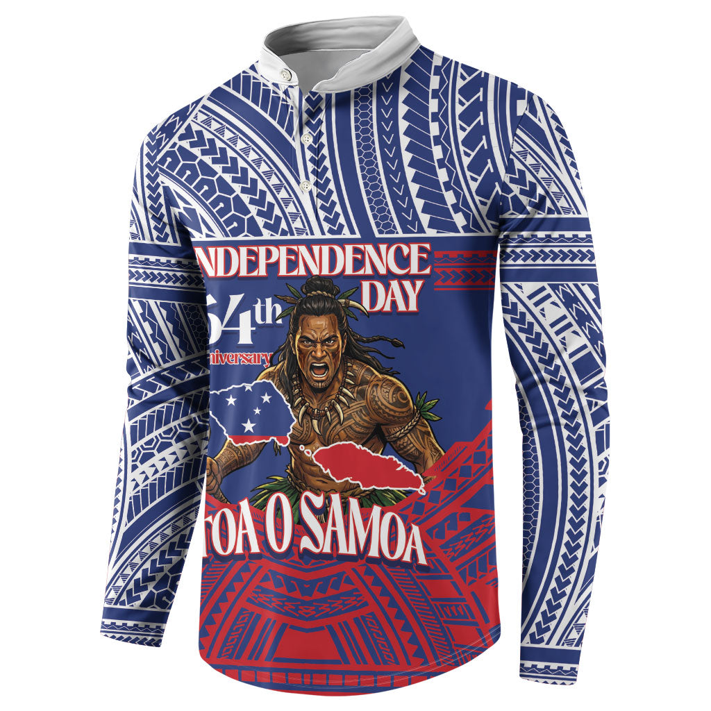 Personalised Samoa Independence Day Button Sweatshirt 64th Anniversary Toa O Samoa