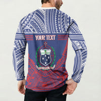 Personalised Samoa Independence Day Button Sweatshirt 64th Anniversary Toa O Samoa