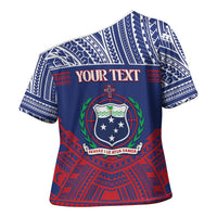 Personalised Samoa Independence Day Cross Shoulder Shirt 64th Anniversary Toa O Samoa