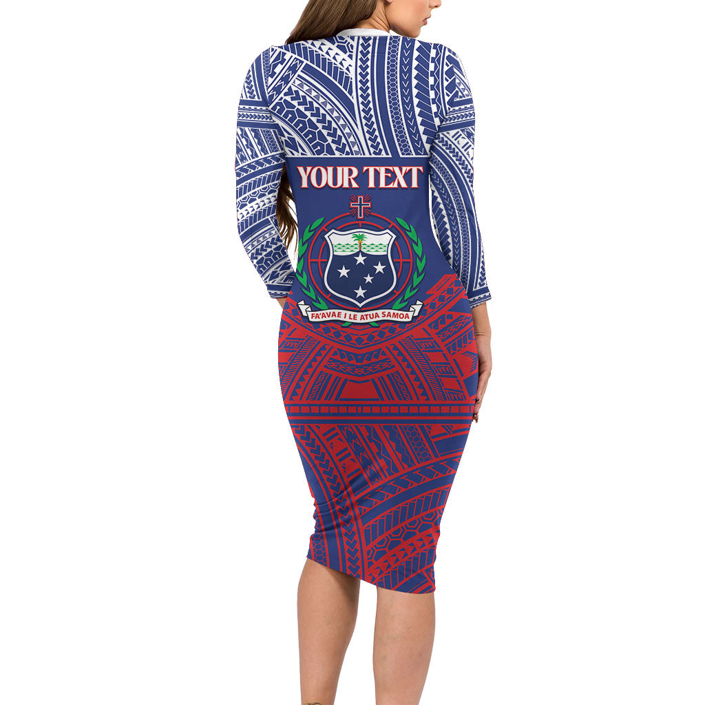 Personalised Samoa Independence Day Family Matching Long Sleeve Bodycon Dress and Hawaiian Shirt 64th Anniversary Toa O Samoa