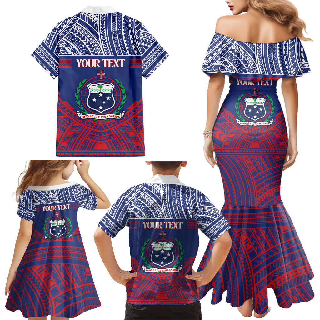 Personalised Samoa Independence Day Family Matching Mermaid Dress and Hawaiian Shirt 64th Anniversary Toa O Samoa