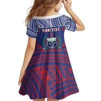 Personalised Samoa Independence Day Family Matching Off The Shoulder Long Sleeve Dress and Hawaiian Shirt 64th Anniversary Toa O Samoa