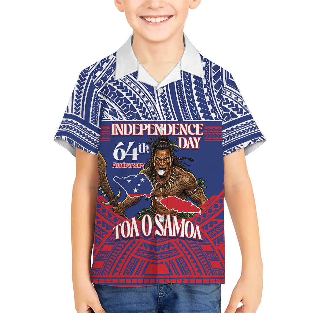 Personalised Samoa Independence Day Family Matching Off Shoulder Maxi Dress and Hawaiian Shirt 64th Anniversary Toa O Samoa