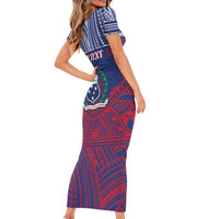 Personalised Samoa Independence Day Family Matching Short Sleeve Bodycon Dress and Hawaiian Shirt 64th Anniversary Toa O Samoa
