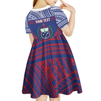 Personalised Samoa Independence Day Kid Short Sleeve Dress 64th Anniversary Toa O Samoa