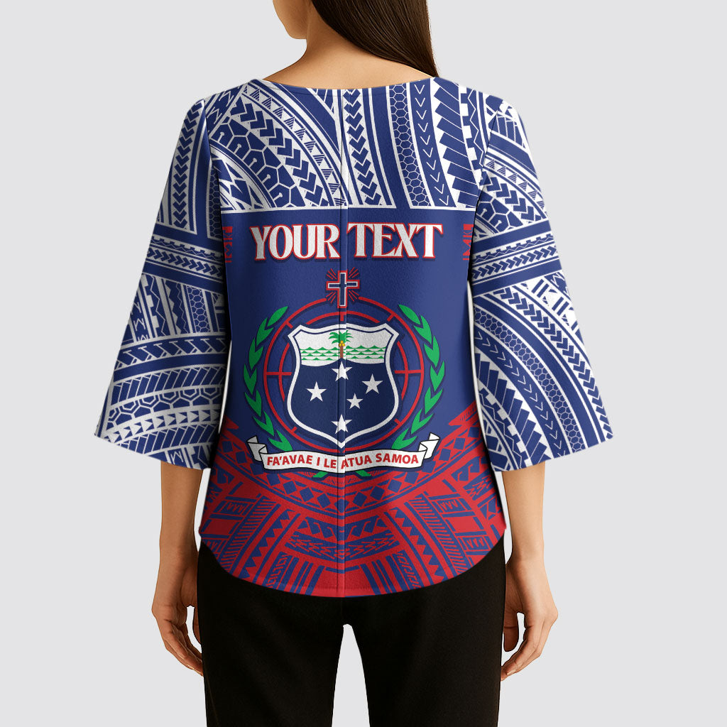 Personalised Samoa Independence Day Kimono Sleeve Blouse 64th Anniversary Toa O Samoa