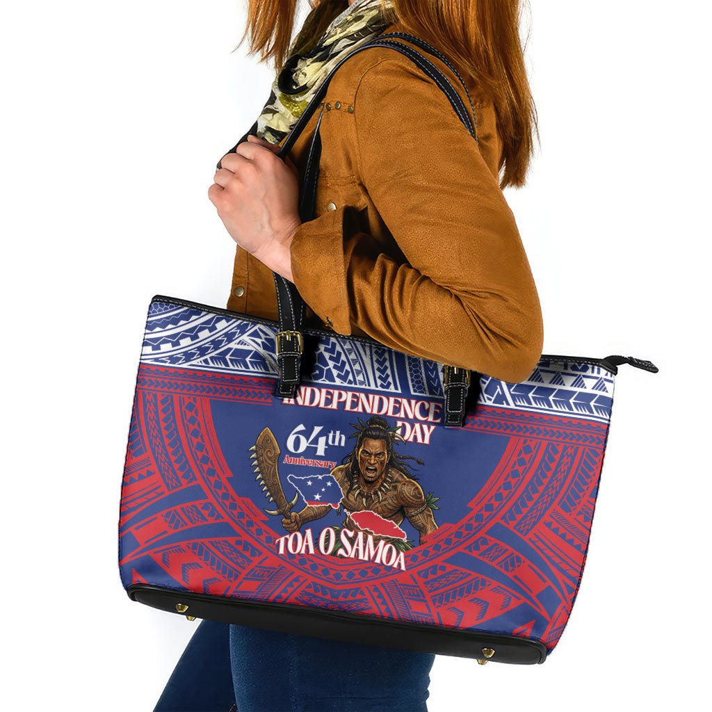 Samoa Independence Day Leather Tote Bag 64th Anniversary Toa O Samoa
