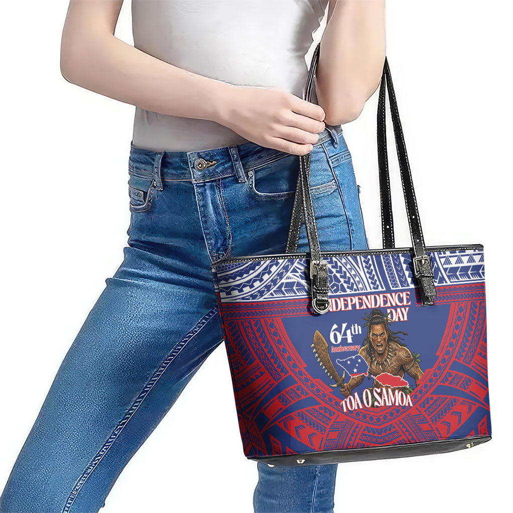 Samoa Independence Day Leather Tote Bag 64th Anniversary Toa O Samoa