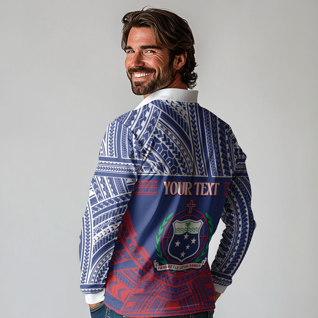 Personalised Samoa Independence Day Long Sleeve Polo Shirt 64th Anniversary Toa O Samoa