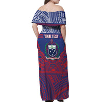 Personalised Samoa Independence Day Off Shoulder Maxi Dress 64th Anniversary Toa O Samoa