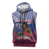 Personalised Samoa Independence Day Sleeveless Zip Hoodie 64th Anniversary Toa O Samoa