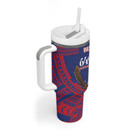 Samoa Independence Day Tumbler With Handle 64th Anniversary Toa O Samoa