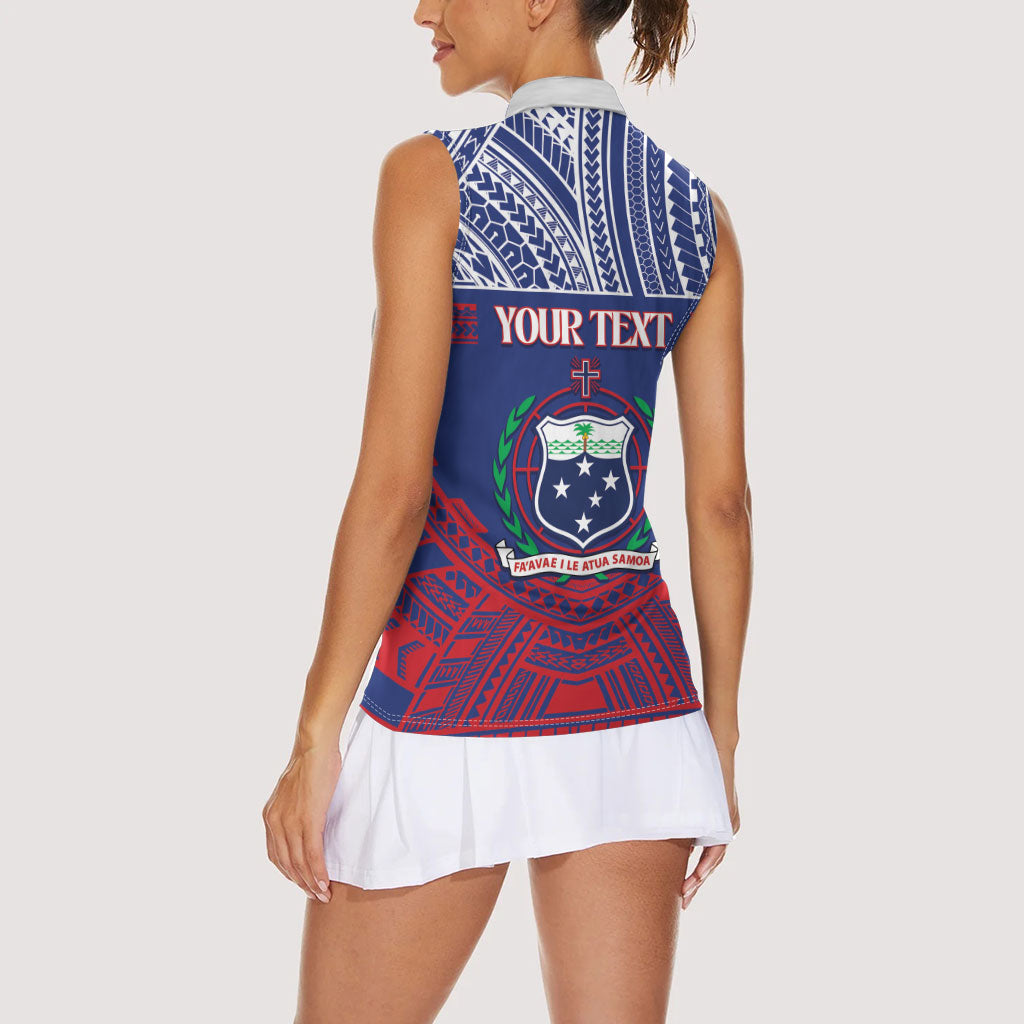 Personalised Samoa Independence Day Women Sleeveless Polo Shirt 64th Anniversary Toa O Samoa