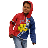 Personalised Kiribati Independence Day Kid Hoodie Happy 44th Anniversary Hibiscus Polynesian LT14 - Polynesian Pride