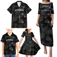 Custom New Zealand Silver Fern Football Family Matching Puletasi and Hawaiian Shirt Summer 2024 Olympic Go Aotearoa LT14 - Polynesian Pride