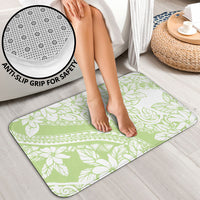Polynesian Tiare Flower Sage Green Pastel Bathroom Set