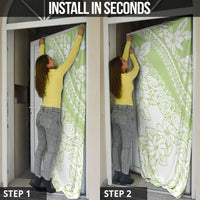 Polynesian Tiare Flower Sage Green Pastel Door Cover