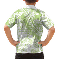 Polynesian Tiare Flower Sage Green Pastel Family Matching Mermaid Dress and Hawaiian Shirt LT14 - Polynesian Pride