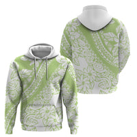 Polynesian Tiare Flower Sage Green Pastel Hoodie