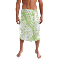 Polynesian Tiare Flower Sage Green Pastel Lavalava