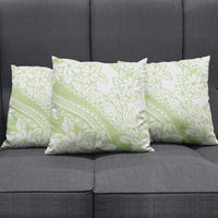 Polynesian Tiare Flower Sage Green Pastel Pillow Cover