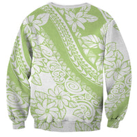 Polynesian Tiare Flower Sage Green Pastel Sweatshirt