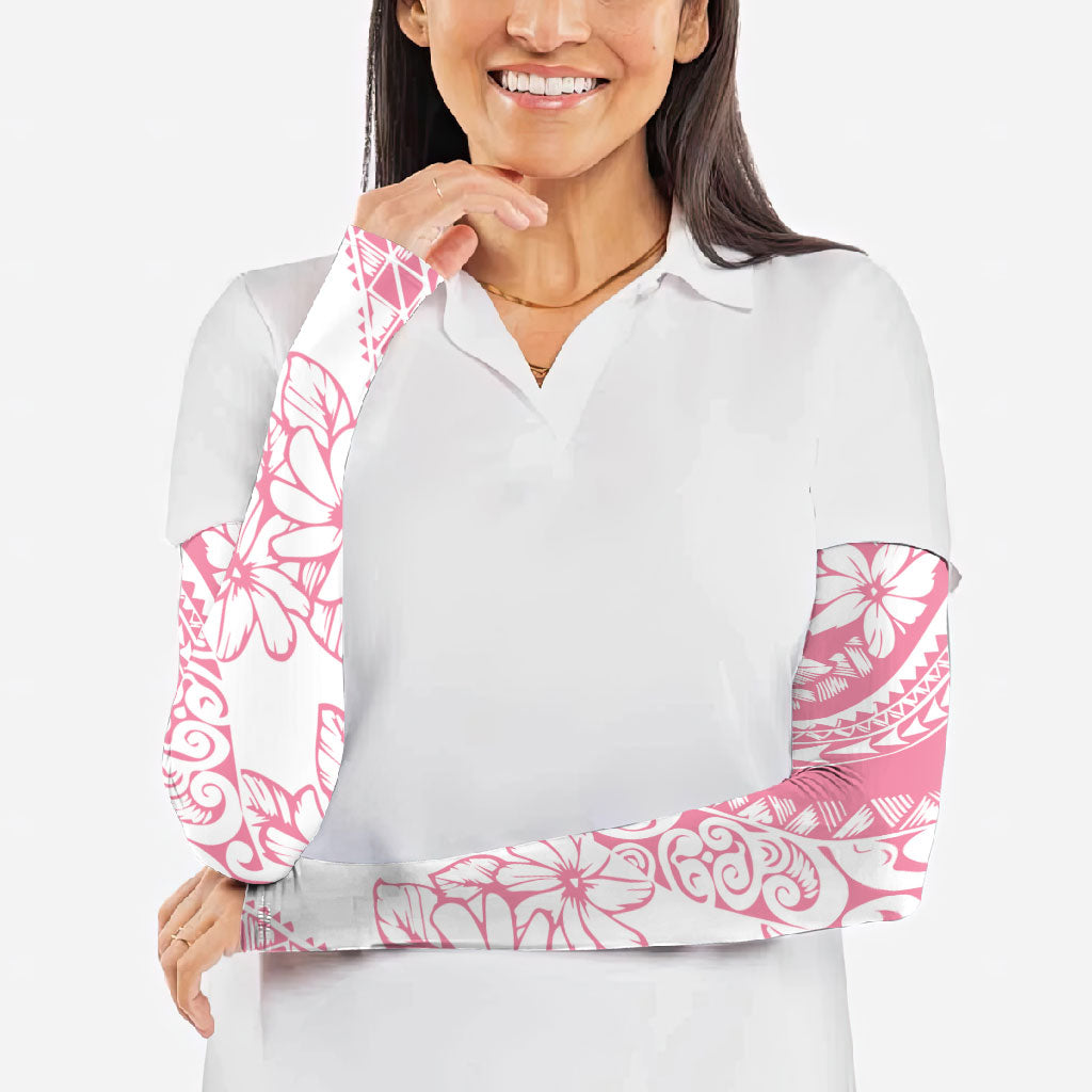 Polynesian Tiare Flower Pink Pastel Vibes Arm Sleeves