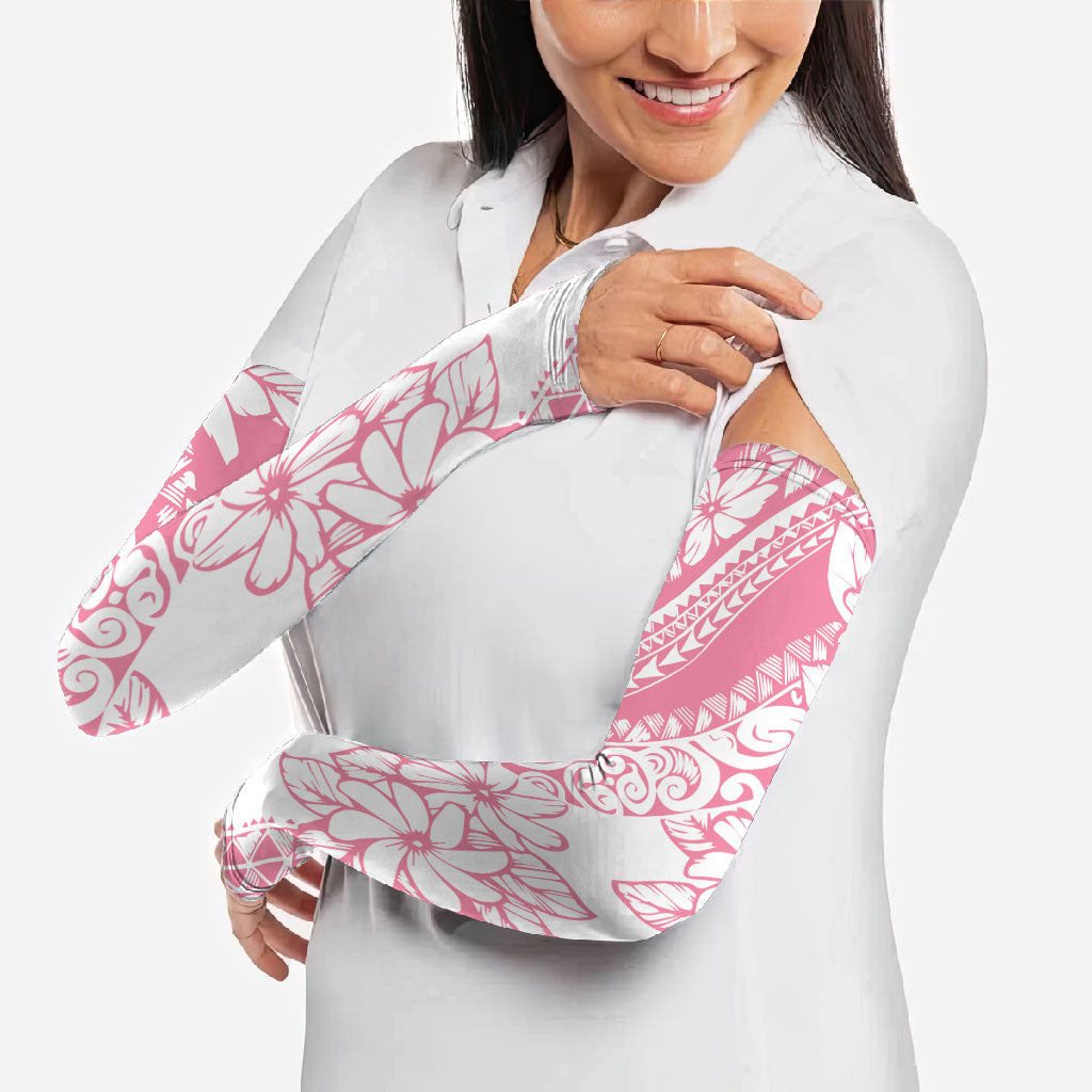 Polynesian Tiare Flower Pink Pastel Vibes Arm Sleeves