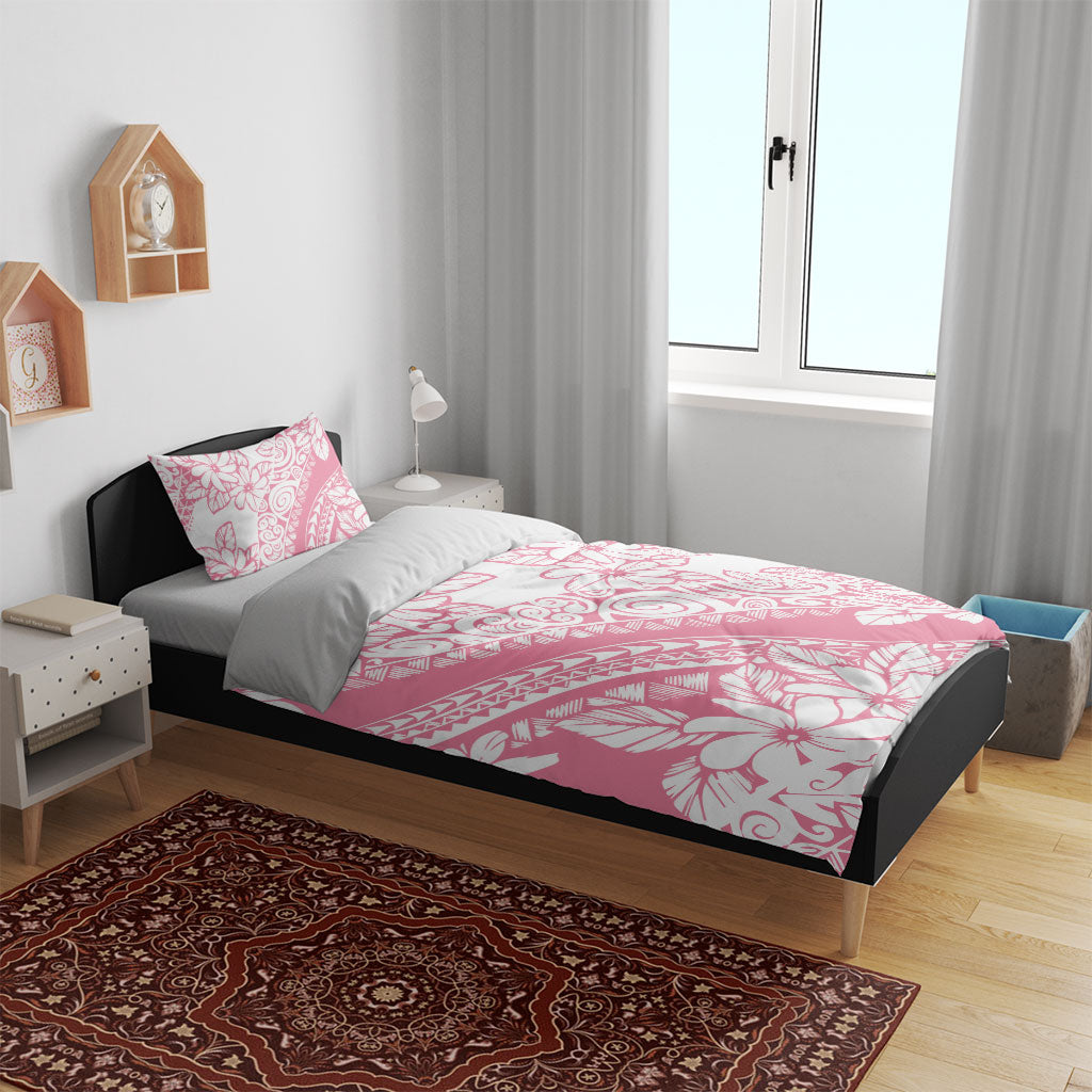 Polynesian Tiare Flower Pink Pastel Vibes Bedding Set