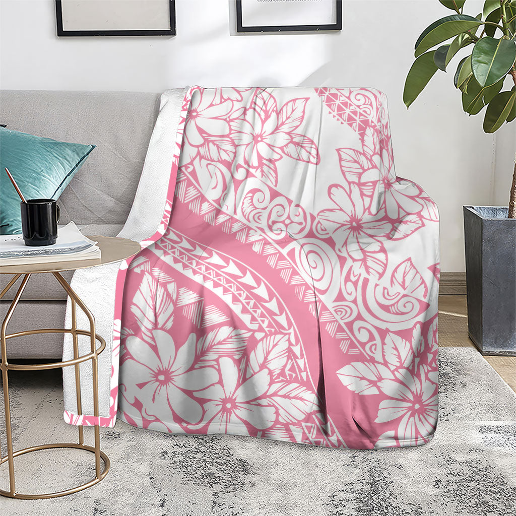 Polynesian Tiare Flower Pink Pastel Vibes Blanket
