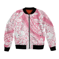 Polynesian Tiare Flower Pink Pastel Vibes Bomber Jacket