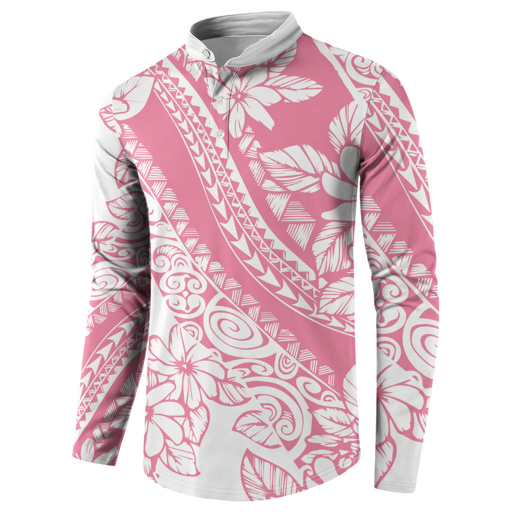 Polynesian Tiare Flower Pink Pastel Vibes Button Sweatshirt