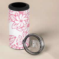 Polynesian Tiare Flower Pink Pastel Vibes 4 in 1 Can Cooler Tumbler
