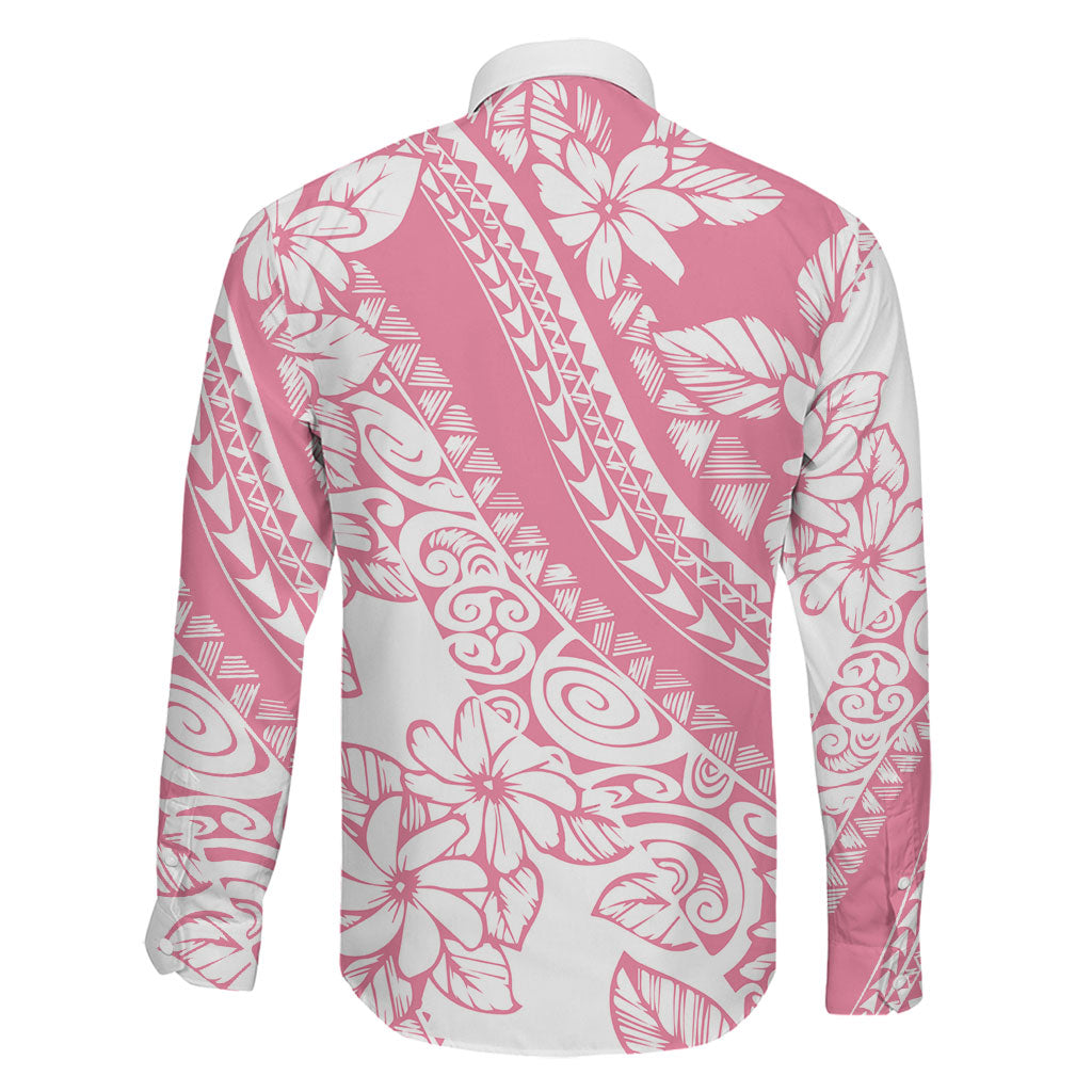 Polynesian Tiare Flower Pink Pastel Vibes Family Matching Off Shoulder Short Dress and Hawaiian Shirt LT14 - Polynesian Pride