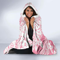 Polynesian Tiare Flower Pink Pastel Vibes Hooded Blanket