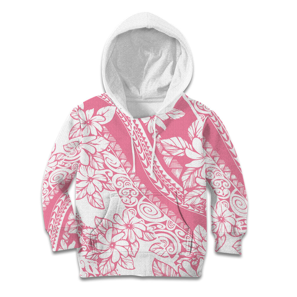 Polynesian Tiare Flower Pink Pastel Vibes Kid Hoodie