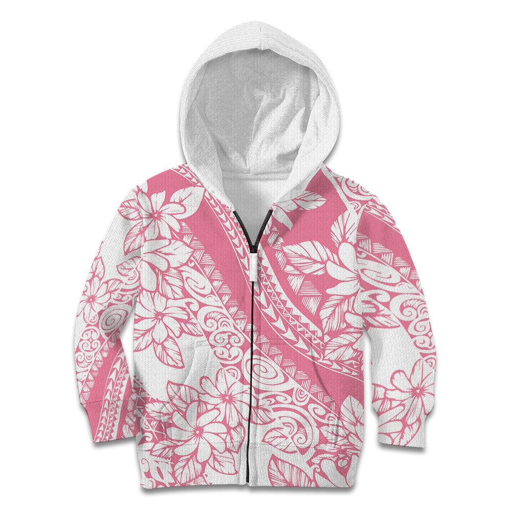Polynesian Tiare Flower Pink Pastel Vibes Kid Hoodie