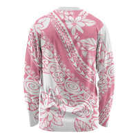 Polynesian Tiare Flower Pink Pastel Vibes Long Sleeve Shirt